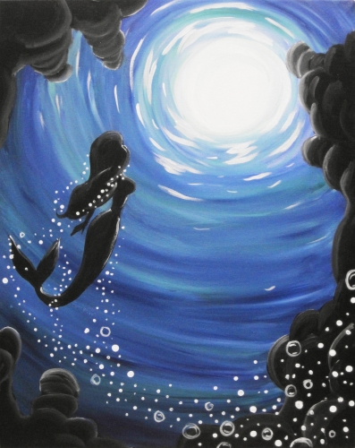 A Mermaids Calling paint nite project by Yaymaker