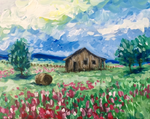 A Impressionist Countryside paint nite project by Yaymaker
