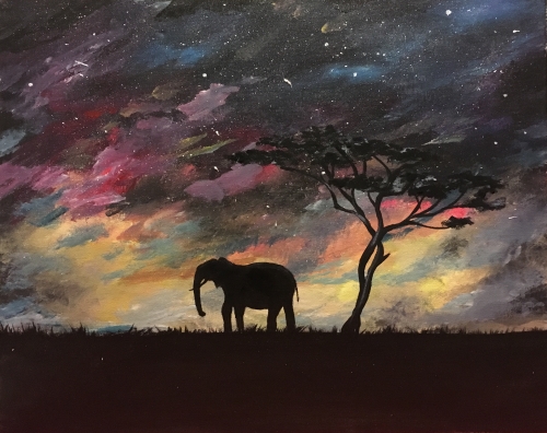 A Elephant Galaxy paint nite project by Yaymaker