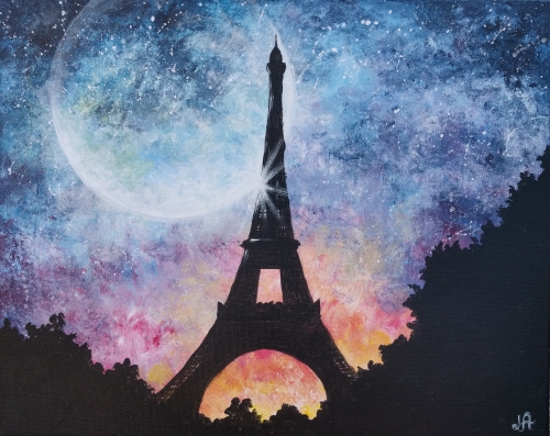 A Night In Paris paint nite project by Yaymaker