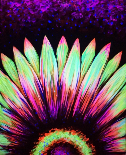 A Wild Night Flower Black Light paint nite project by Yaymaker