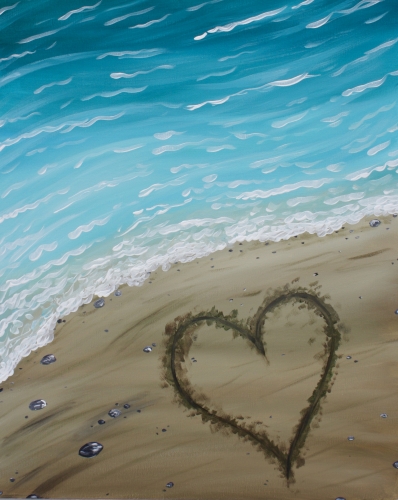 A A Heart in the Sand paint nite project by Yaymaker