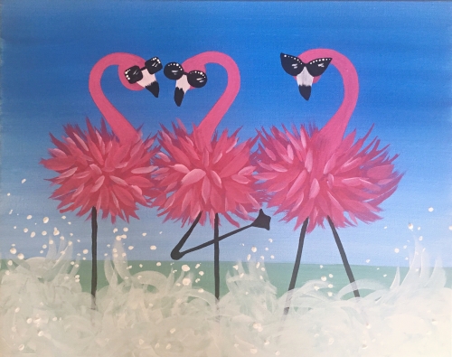 A Pink Glamingos paint nite project by Yaymaker
