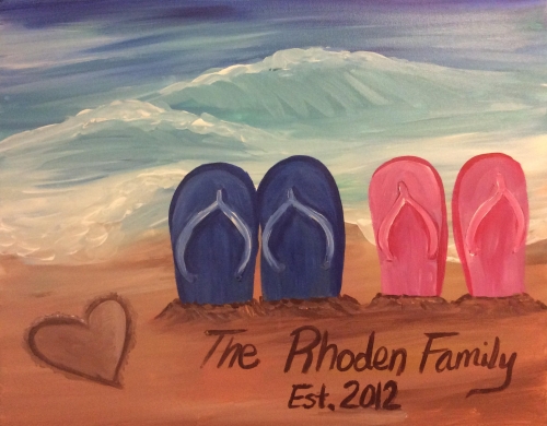 A Family Beach Day II paint nite project by Yaymaker