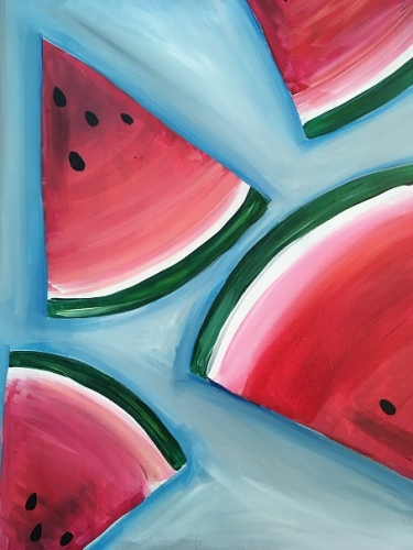 A Watermelon Wedge paint nite project by Yaymaker