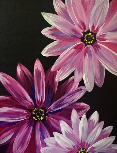 A Purple Daisy Blooms paint nite project by Yaymaker