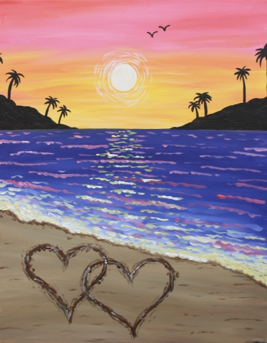 A Hearts in the Sand paint nite project by Yaymaker