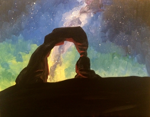 A Red Rocks and Starry Skies paint nite project by Yaymaker