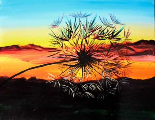 A Sunset Wishes paint nite project by Yaymaker