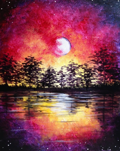 A Midsummer Moonrise paint nite project by Yaymaker