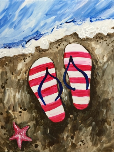 A Beachside Stars and Stripes paint nite project by Yaymaker