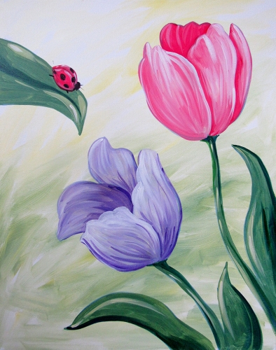 A Admiring Tulips paint nite project by Yaymaker