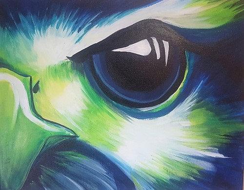 A Hawk Stare paint nite project by Yaymaker