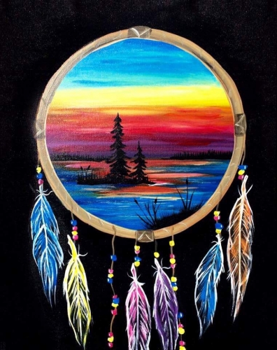 A Dream Catcher Lake paint nite project by Yaymaker