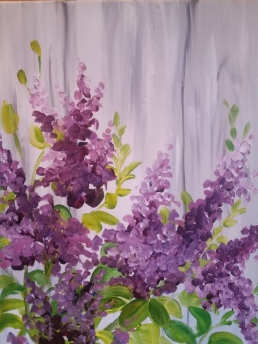 A Lovely Lilacs paint nite project by Yaymaker