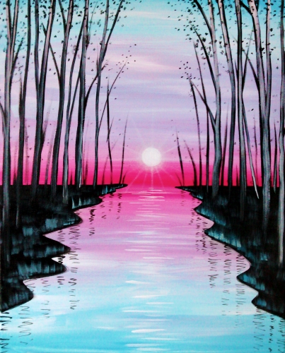 A Glow of Summer paint nite project by Yaymaker