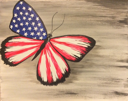 A Patriotic Butterfly paint nite project by Yaymaker