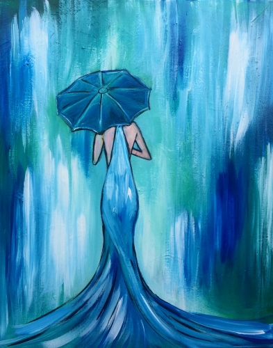 A Oh That Lady in Blue paint nite project by Yaymaker