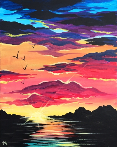 A Our Sunset by the Lake paint nite project by Yaymaker