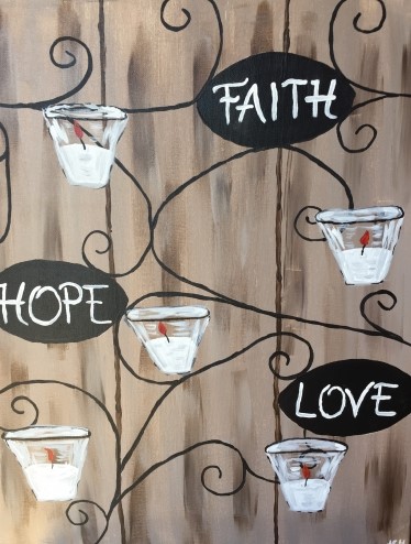 A Love Hope  Faith paint nite project by Yaymaker