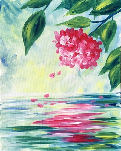 A Hydrangea Reflection paint nite project by Yaymaker