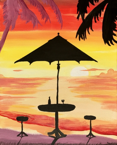 A Sunset Drinks paint nite project by Yaymaker