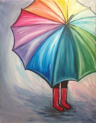 A Colourful Umbrella paint nite project by Yaymaker
