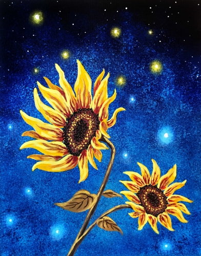 A Sunflower Magic paint nite project by Yaymaker