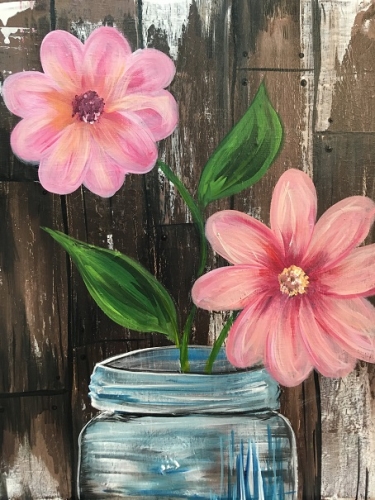 A Barn Door Blossoms paint nite project by Yaymaker
