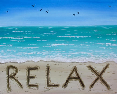 A Relax on the Beach paint nite project by Yaymaker