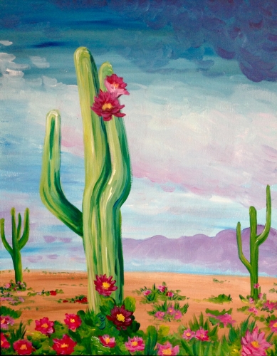 A Desert Flowers paint nite project by Yaymaker