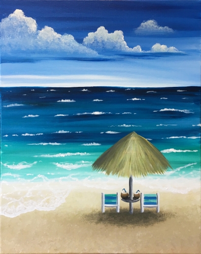 A Adios Beaches paint nite project by Yaymaker