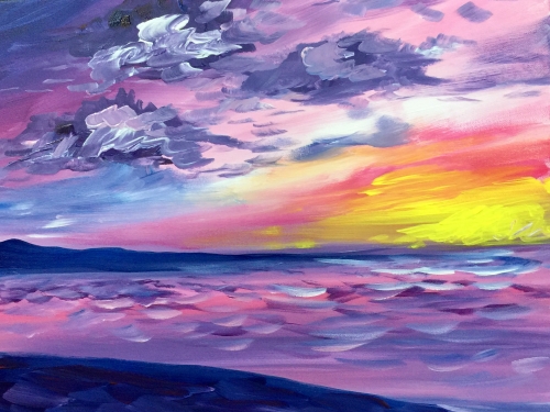 A Serene Summer Sunset paint nite project by Yaymaker