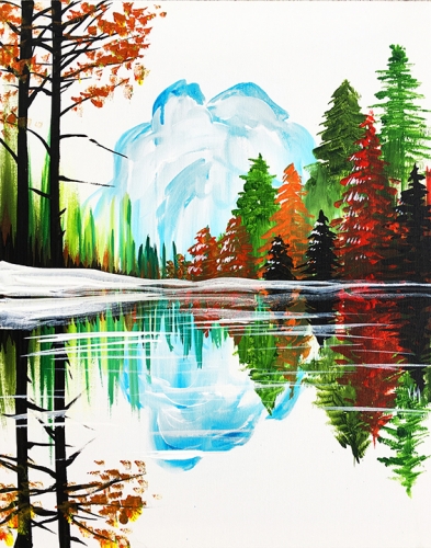 A Fall Landscape by the Lake paint nite project by Yaymaker