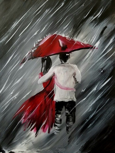 A Love in the Pouring Rain paint nite project by Yaymaker