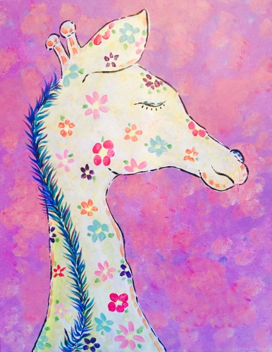 A Boho Giraffe paint nite project by Yaymaker