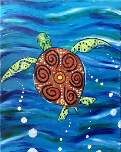 A Painted Sea Turtle paint nite project by Yaymaker