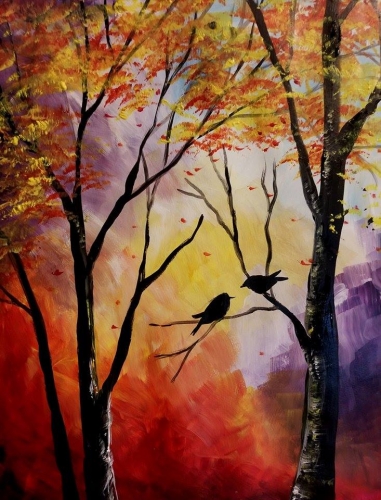 A Autumn Kiss paint nite project by Yaymaker