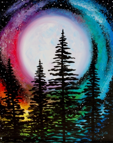 A Bright Moon Galaxy paint nite project by Yaymaker