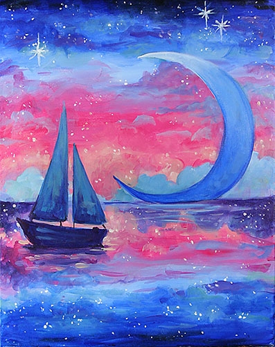 A Sailing in a Dream paint nite project by Yaymaker