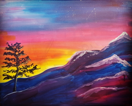 A Rainbow Mountain paint nite project by Yaymaker