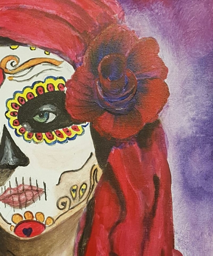 A Calavera Sugar Skull Day of the Dead paint nite project by Yaymaker