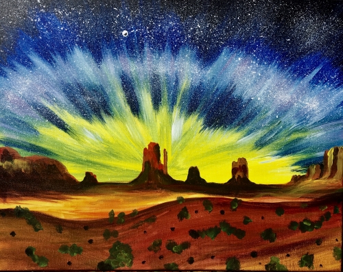 A Monument Valley Milky Way paint nite project by Yaymaker