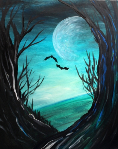 A Spooky Forest II paint nite project by Yaymaker