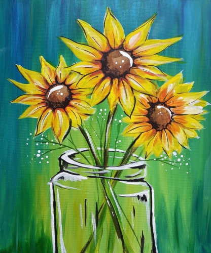 A Evening Sunflowers paint nite project by Yaymaker