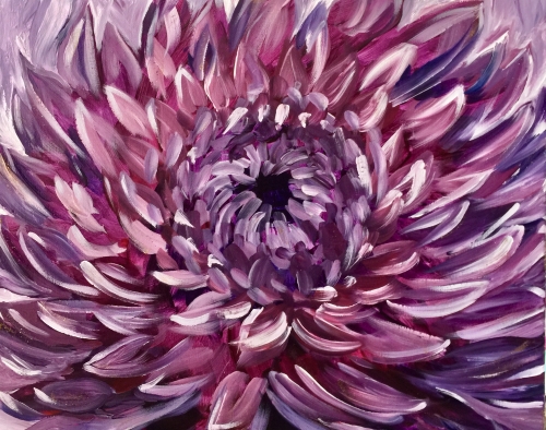 A Black Magic Dahlia paint nite project by Yaymaker