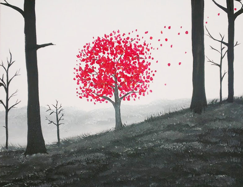 A Red Fall Hill paint nite project by Yaymaker
