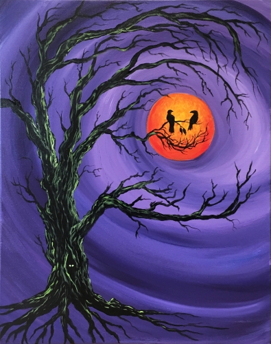 A Bad Moon Smiling paint nite project by Yaymaker