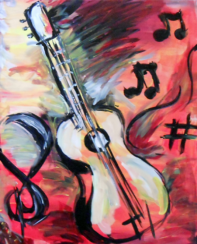 A Guitar Notes paint nite project by Yaymaker