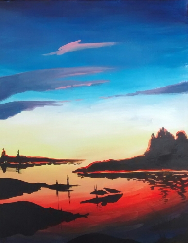 A Sunset on the Bay paint nite project by Yaymaker